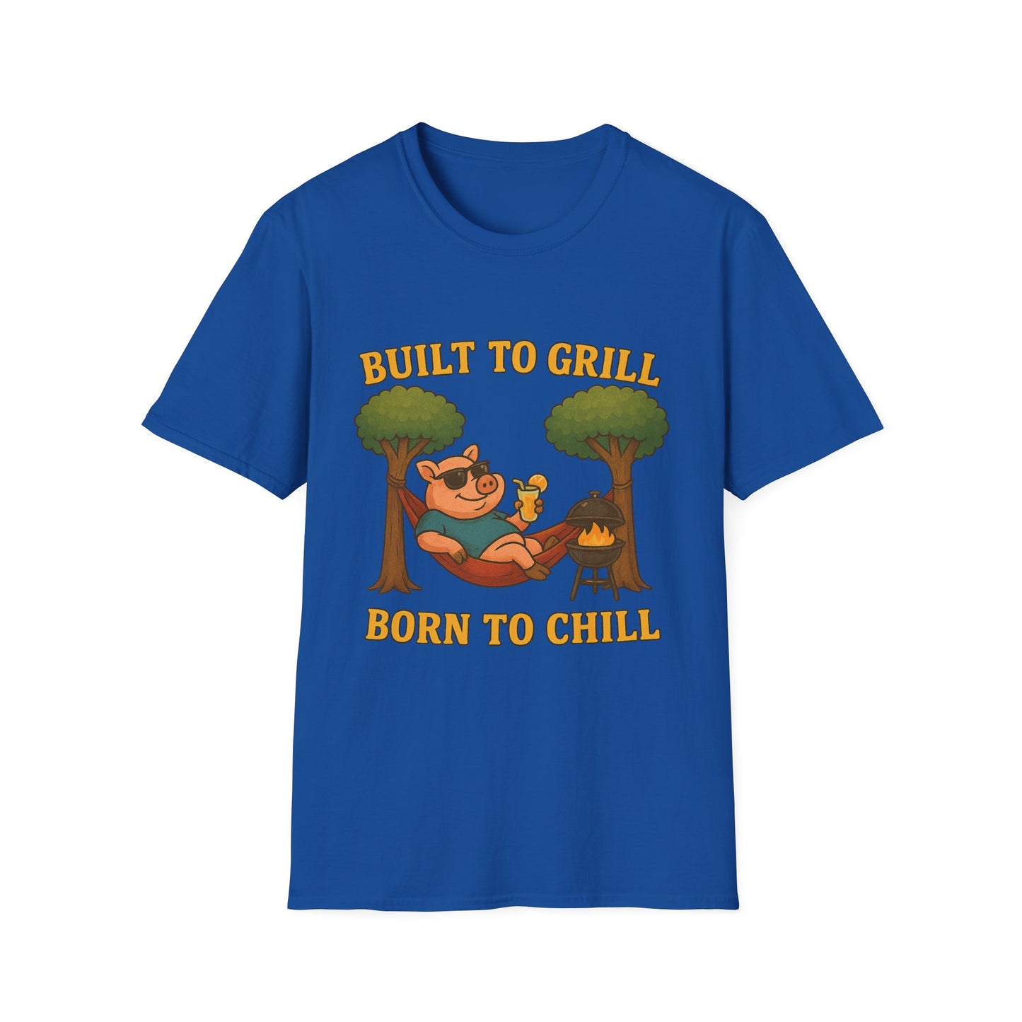 Funny BBQ T-Shirt, Built to Grill Born to Chill Tee, Grilling Shirt, Summer Cookout Apparel, Gift for BBQ Lovers
