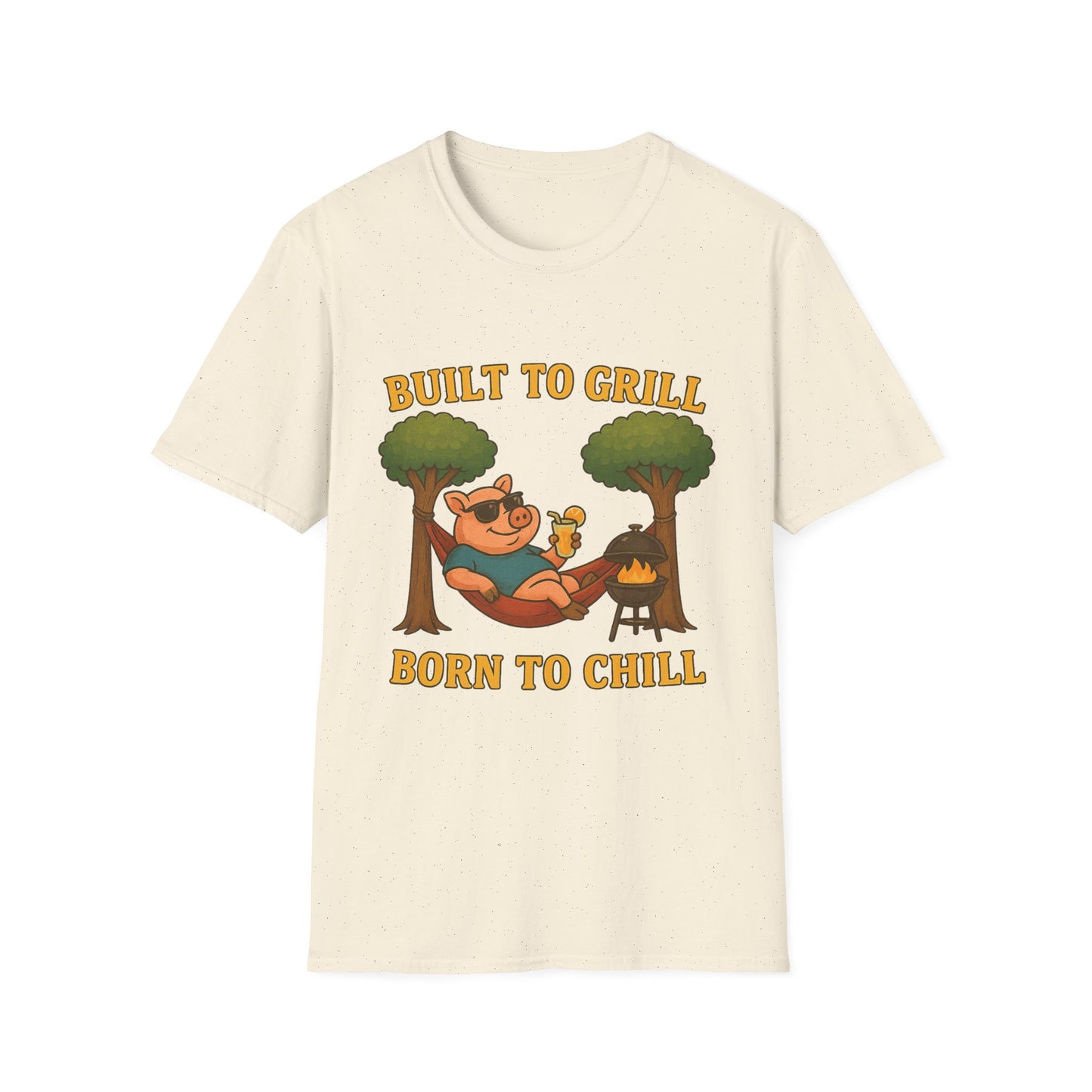 Funny BBQ T-Shirt, Built to Grill Born to Chill Tee, Grilling Shirt, Summer Cookout Apparel, Gift for BBQ Lovers