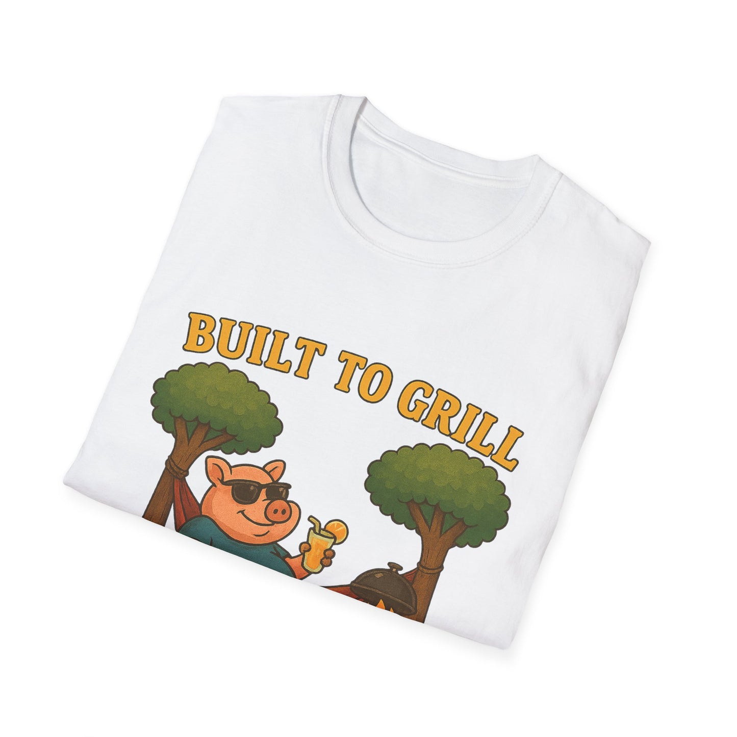 Funny BBQ T-Shirt, Built to Grill Born to Chill Tee, Grilling Shirt, Summer Cookout Apparel, Gift for BBQ Lovers