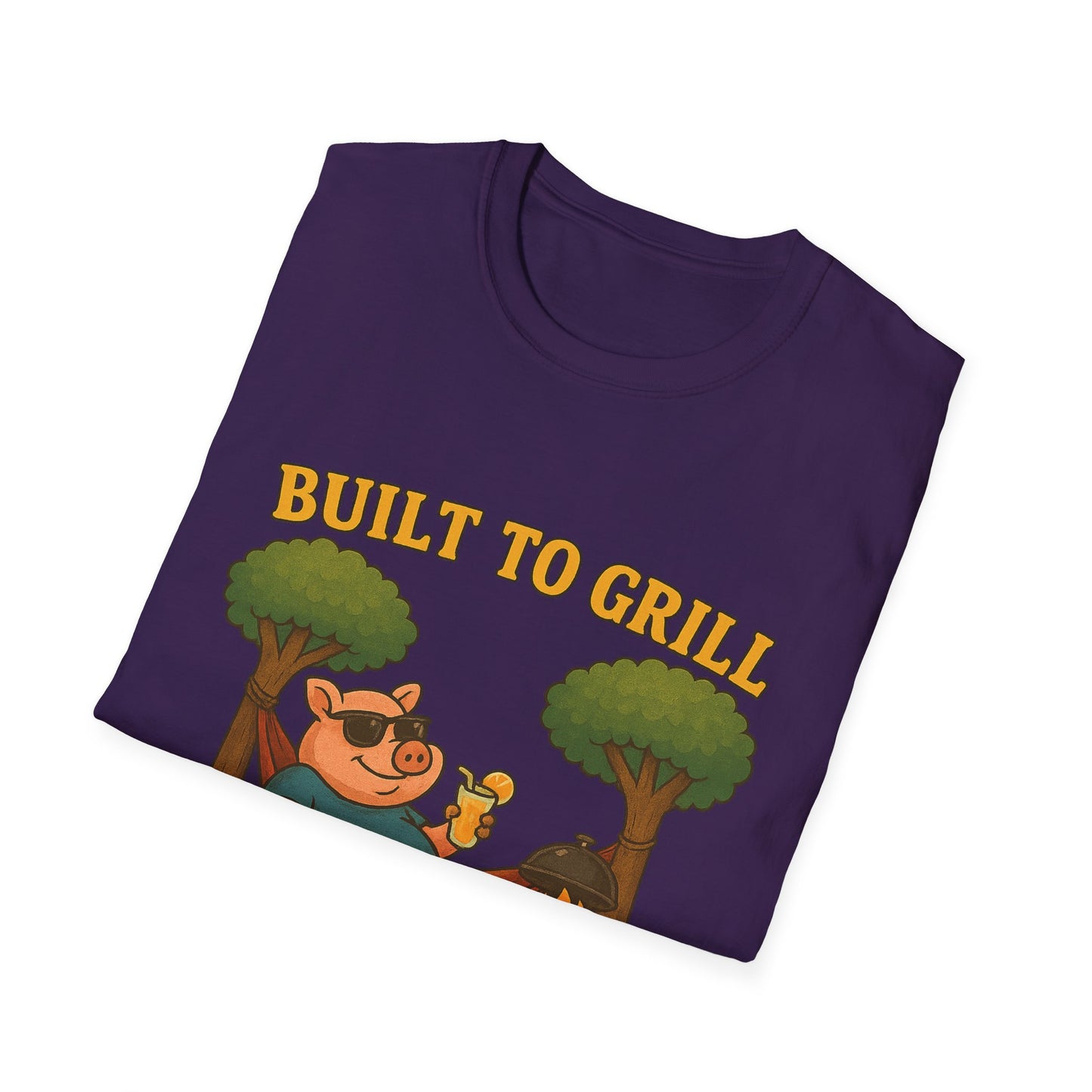 Funny BBQ T-Shirt, Built to Grill Born to Chill Tee, Grilling Shirt, Summer Cookout Apparel, Gift for BBQ Lovers