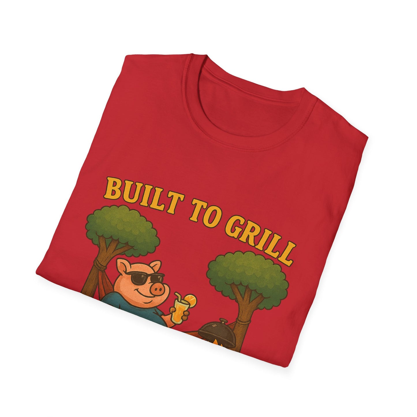 Funny BBQ T-Shirt, Built to Grill Born to Chill Tee, Grilling Shirt, Summer Cookout Apparel, Gift for BBQ Lovers