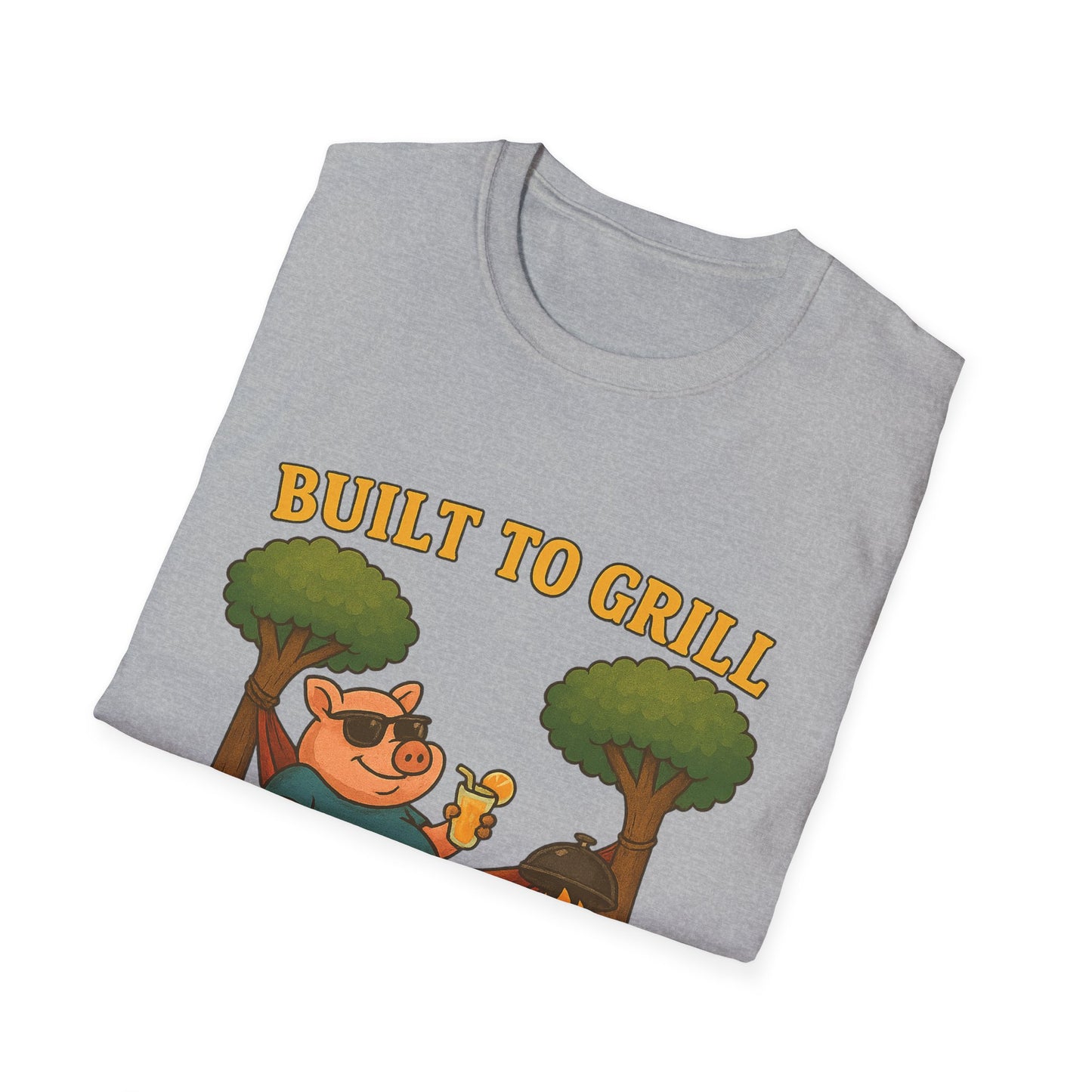 Funny BBQ T-Shirt, Built to Grill Born to Chill Tee, Grilling Shirt, Summer Cookout Apparel, Gift for BBQ Lovers