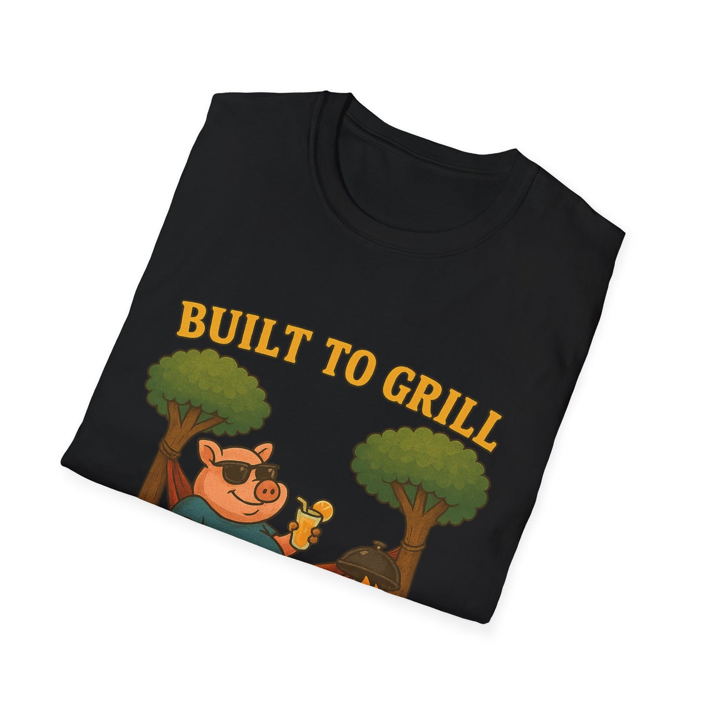 Funny BBQ T-Shirt, Built to Grill Born to Chill Tee, Grilling Shirt, Summer Cookout Apparel, Gift for BBQ Lovers
